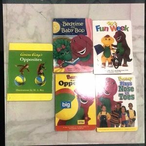4 Barney’s books &Curious George book
